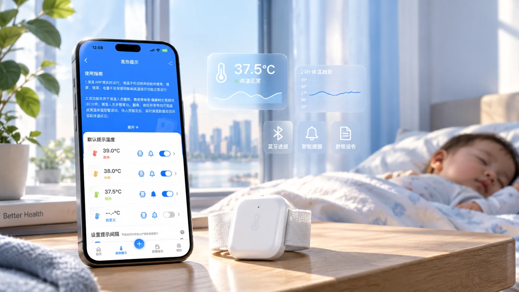 App for a temperature patch